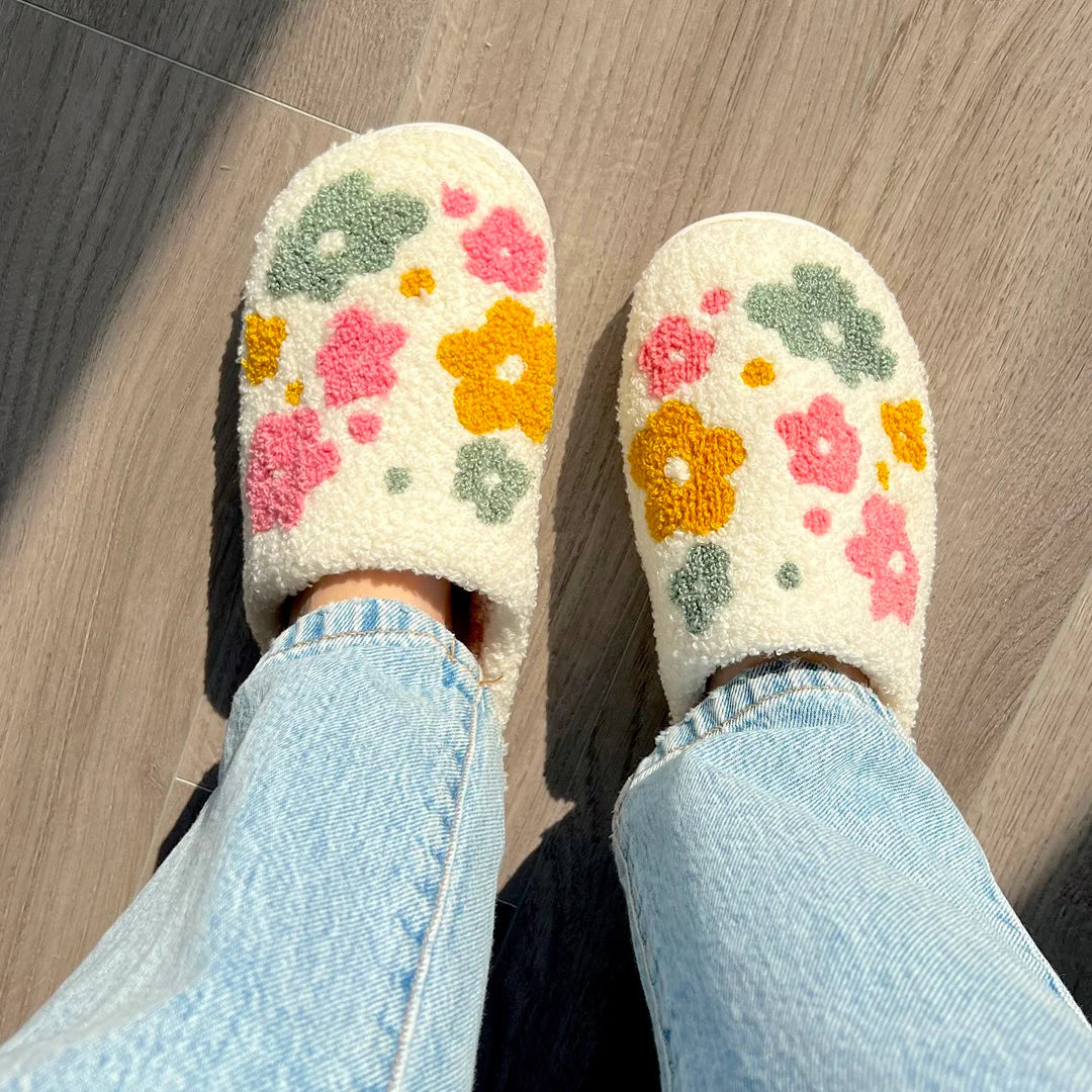 Spring Flowers Plush Slippers