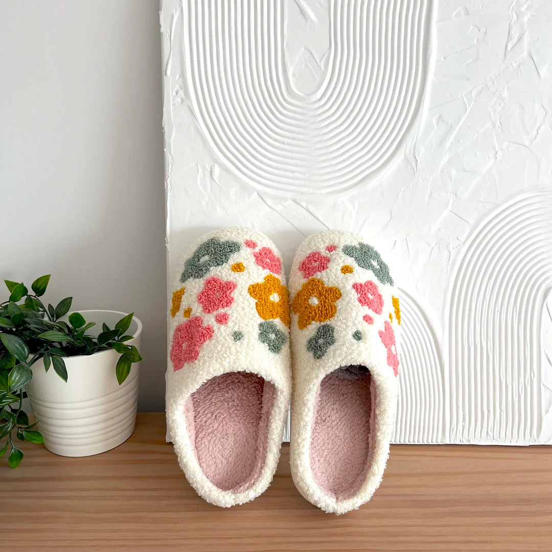 Spring Flowers Plush Slippers