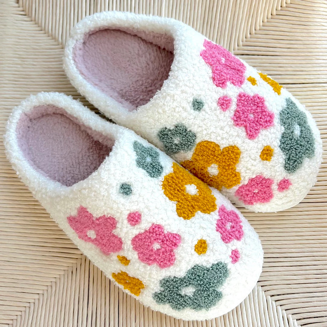 Spring Flowers Plush Slippers