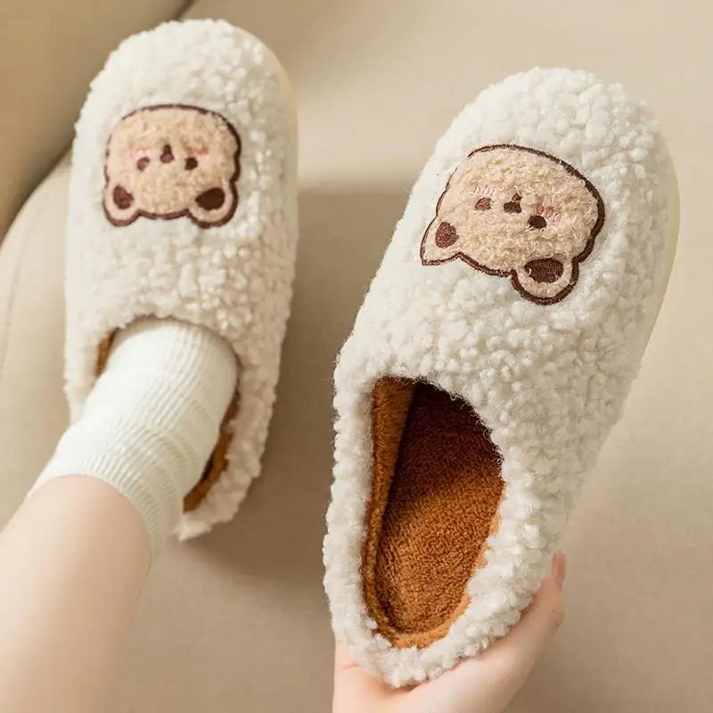 Teddy Plush Slippers (Multi-Color)