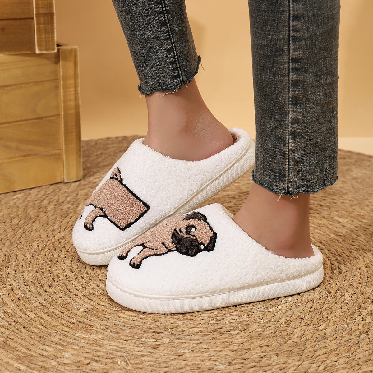 Pug Plush Slippers