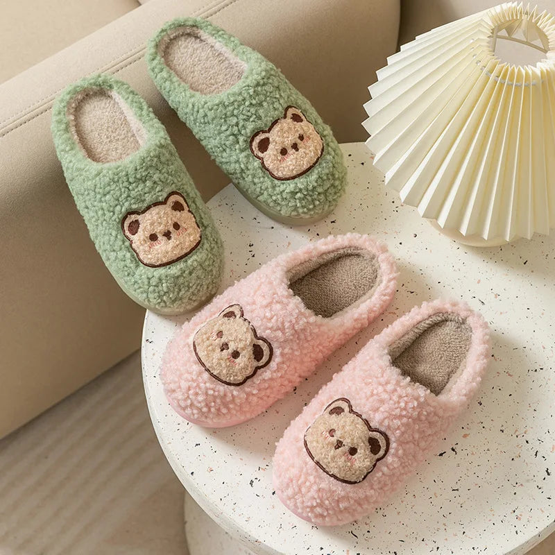 Teddy Plush Slippers (Multi-Color)