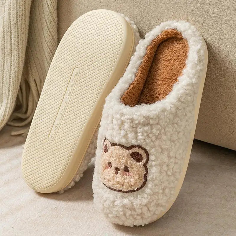 Teddy Plush Slippers (Multi-Color)