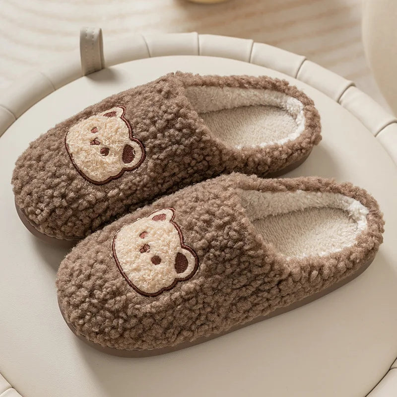 Teddy Plush Slippers (Multi-Color)