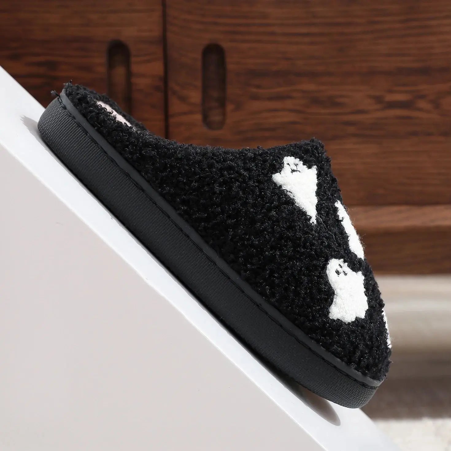 Halloween Ghost Plush Slippers