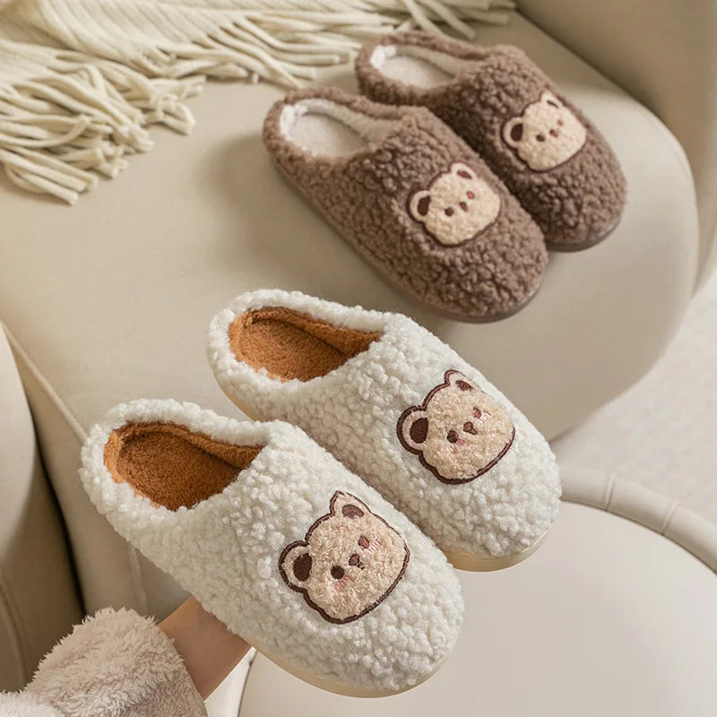 Teddy Plush Slippers (Multi-Color)