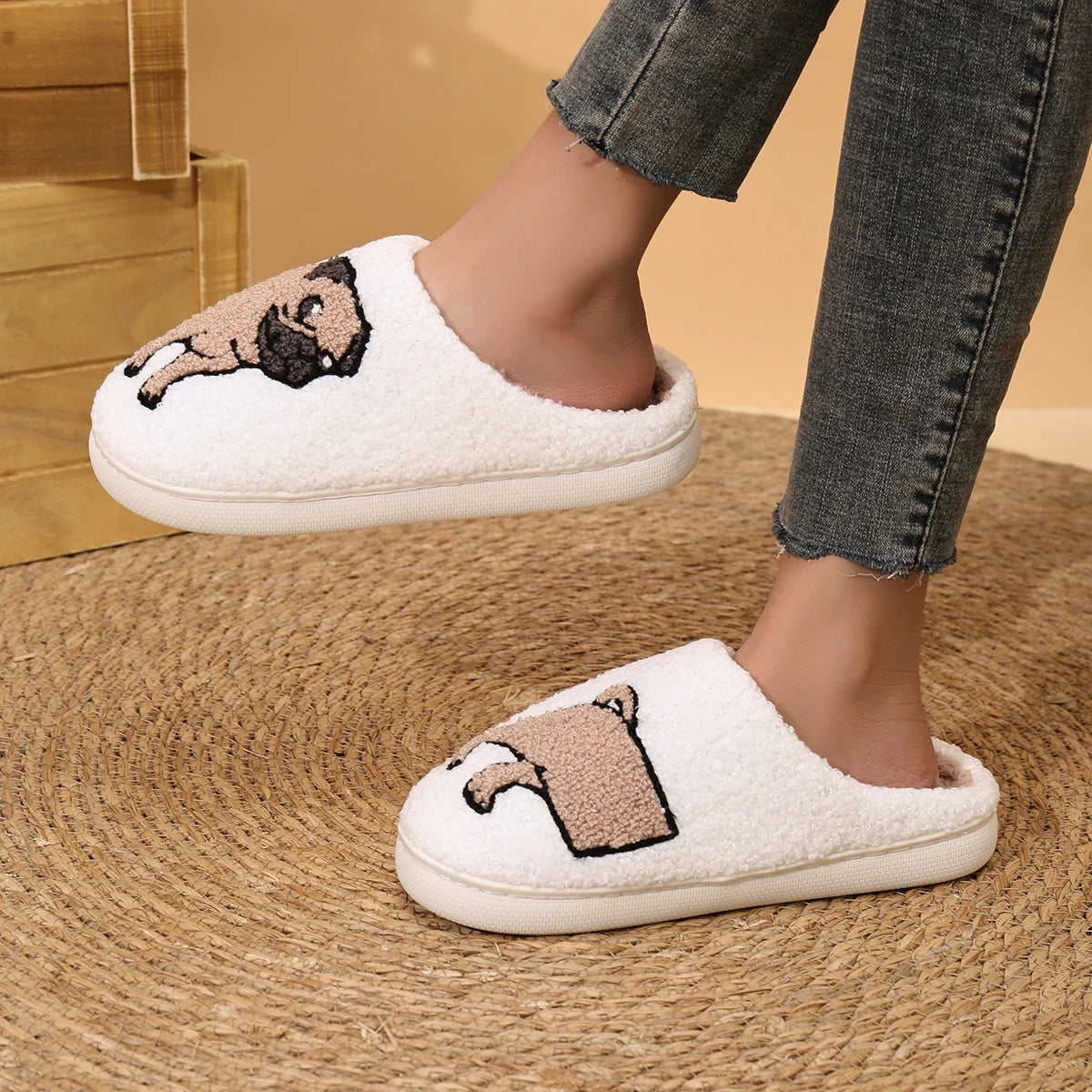 Pug Plush Slippers
