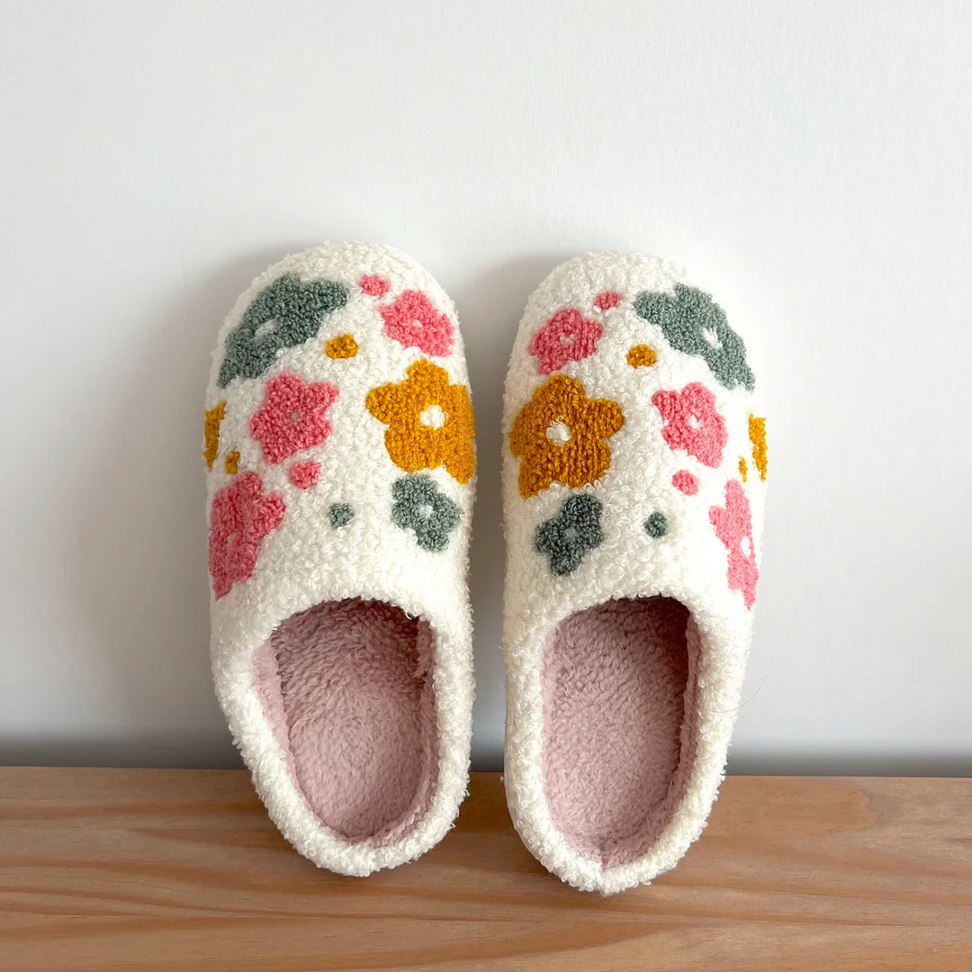 Spring Flowers Plush Slippers