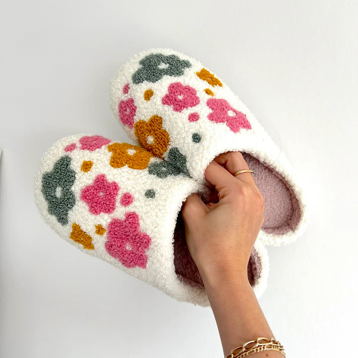 Spring Flowers Plush Slippers